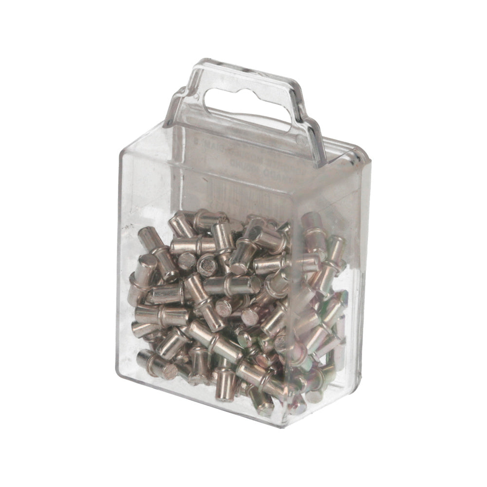 Suporte metálico com âncora de 5 ø mm para prateleiras (caixa de 100 unidades)