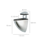 Soporte pelícano regulable para estante 1 / 20 mm cromo mate (1 pieza)