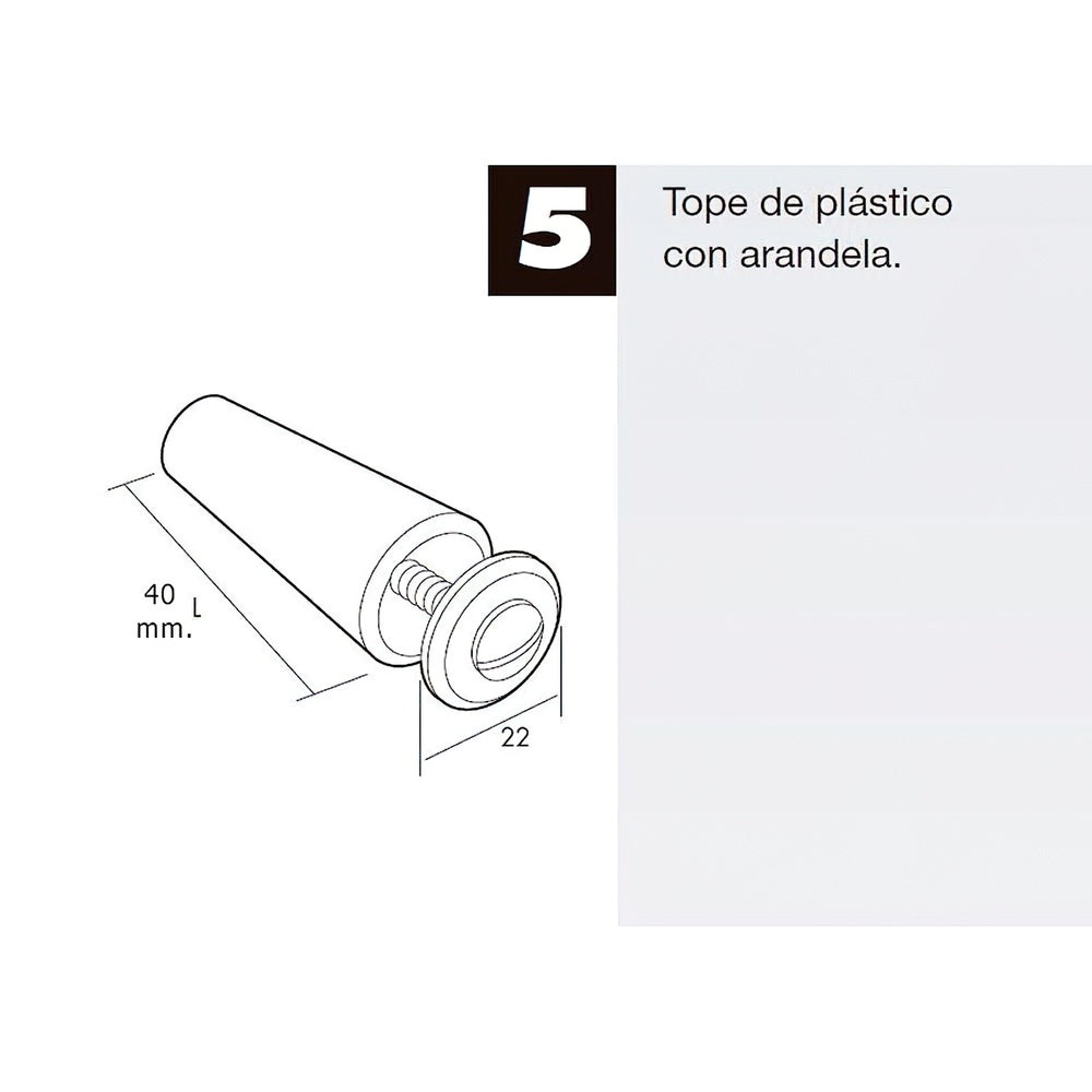 Batente de estore com parafuso 40 mm branco