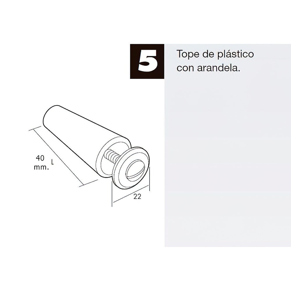Batente de estore com parafuso 40 mm castanho