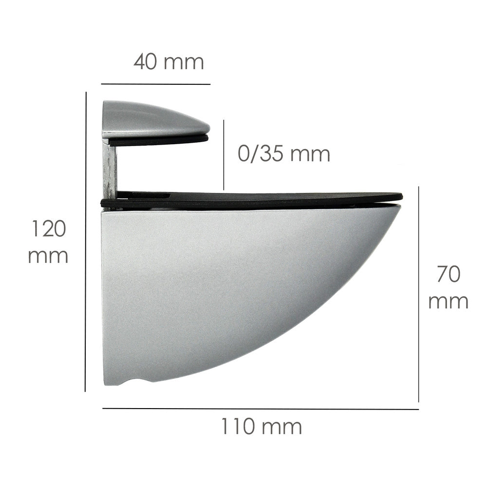 Soporte pelícano regulable para estante 1 / 35 mm cromo mate  (1 pieza)