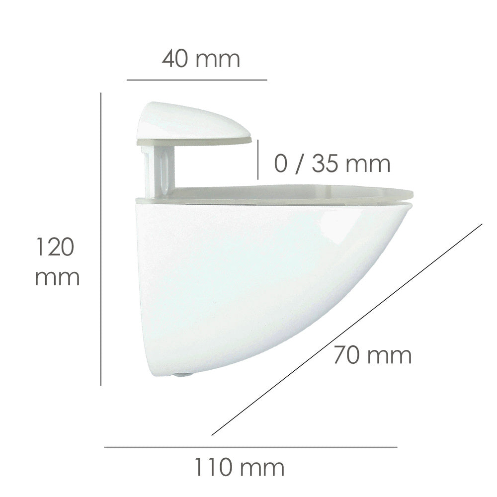 Soporte pelícano regulable para estante 1 / 35 mm blanco  (1 pieza)