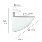 Soporte pelícano regulable para estante 1 / 35 mm blanco  (1 pieza)
