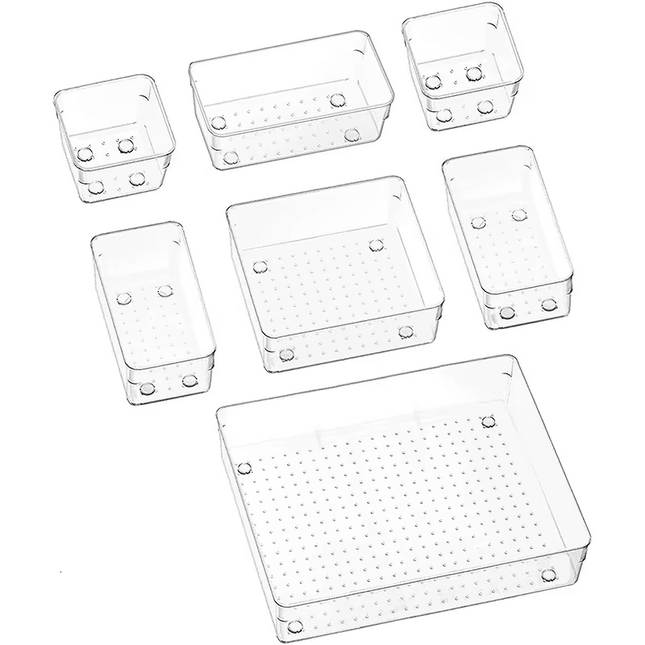 Clear plastic drawer dividers