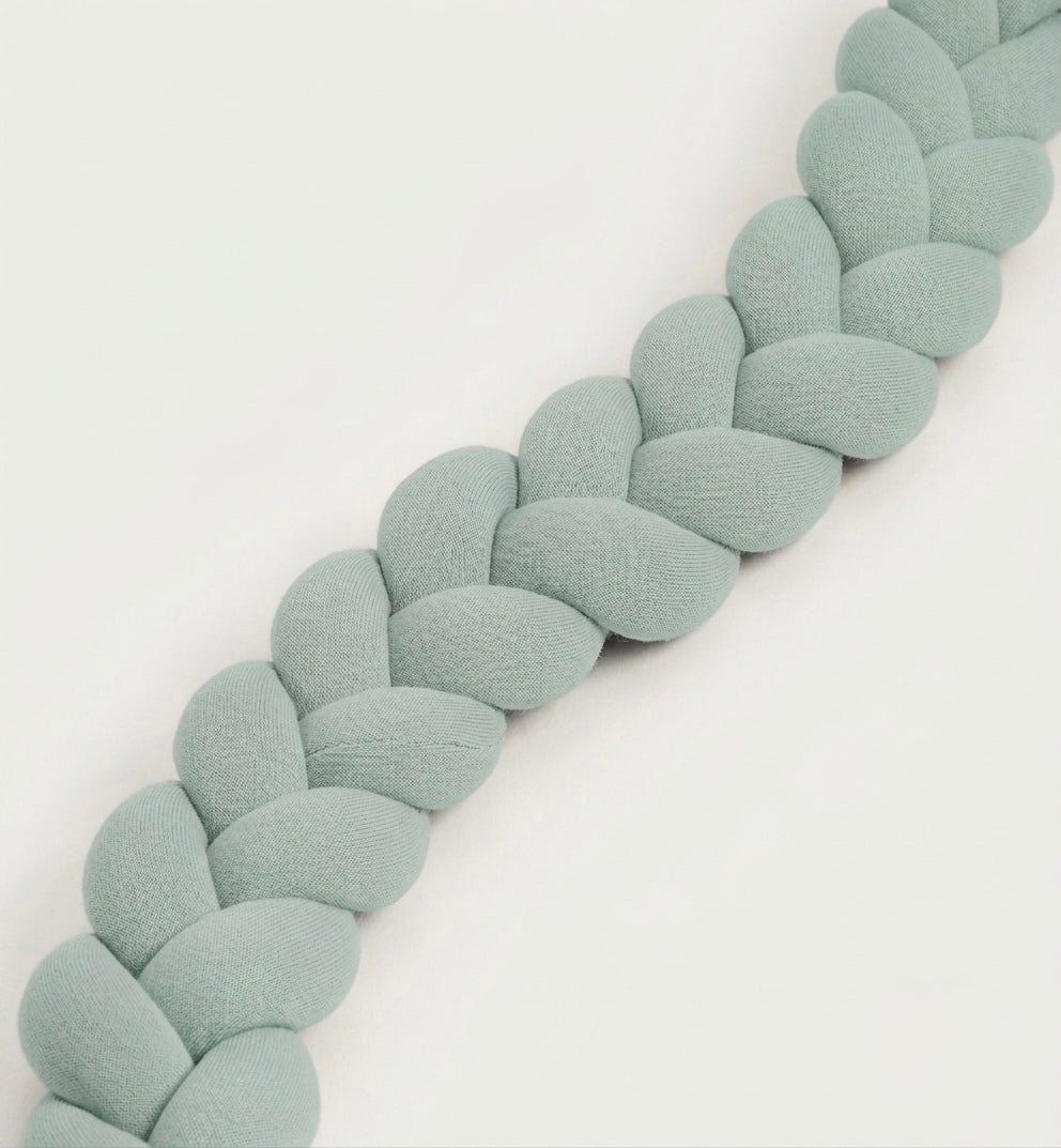 Cotton crib bumper braid, 210 cm, mint color