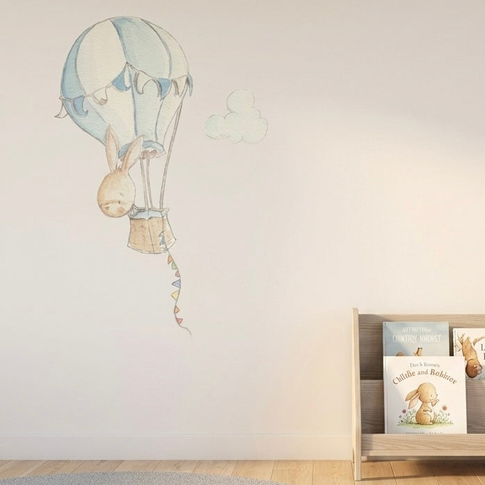 Children's decorative vinyl with a rabbit in a balloon design for children