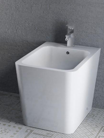 Bidé compacto blanco con rebosadero integrado para baño | 1_ES