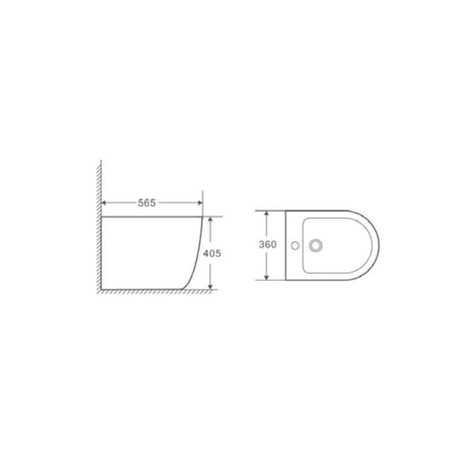 Bidé compacto enrasado a la pared porcelana | blanco | 3_BP