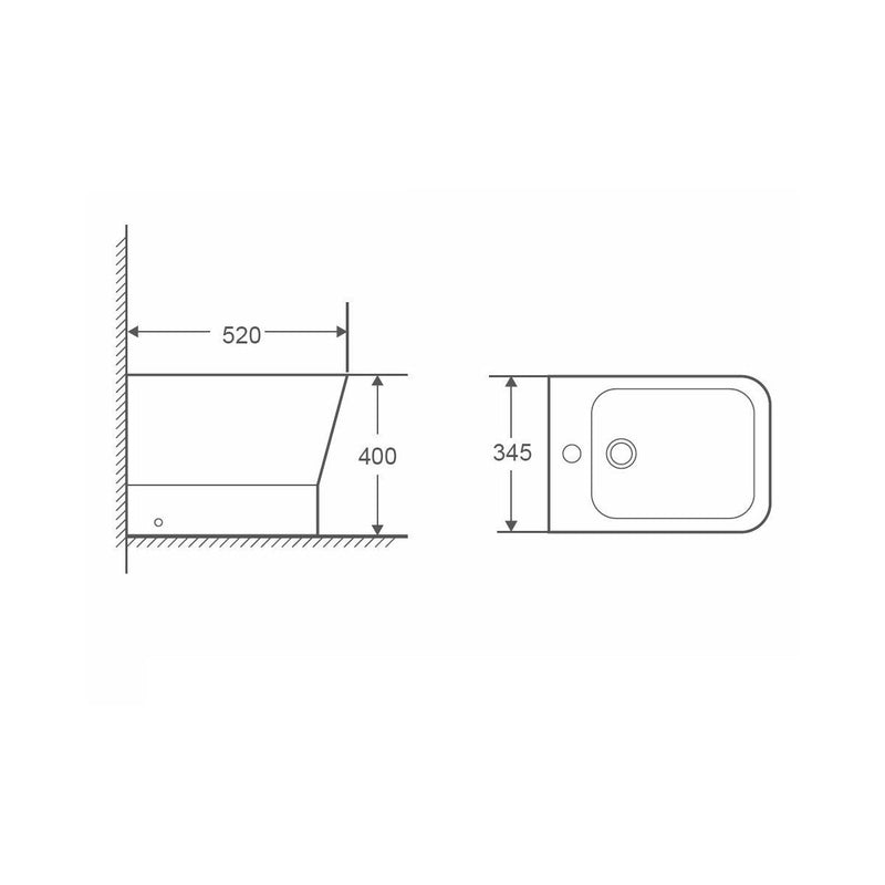 Bidé compacto enrasado de cerámica sanitaria | blanco | 3_BP