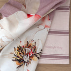 Pano de loiça com estampado de peónias brancas, conjunto com 2 unidades, 70x50 cm