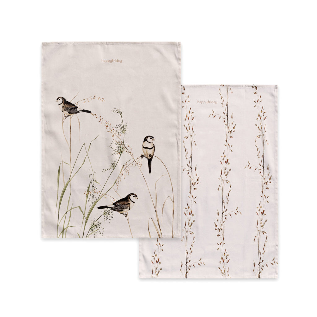 Happy birds Tea towel 2 pcs 70x50 cm