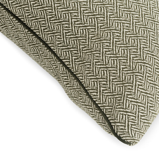 Herringbone Funda de cojín decorativo 60x40 cm Verde oliva