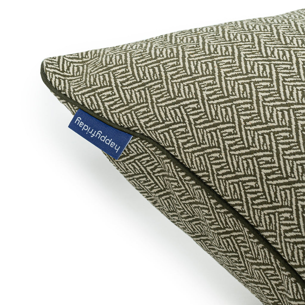 Herringbone Funda de cojín decorativo 50x50 cm Verde oliva