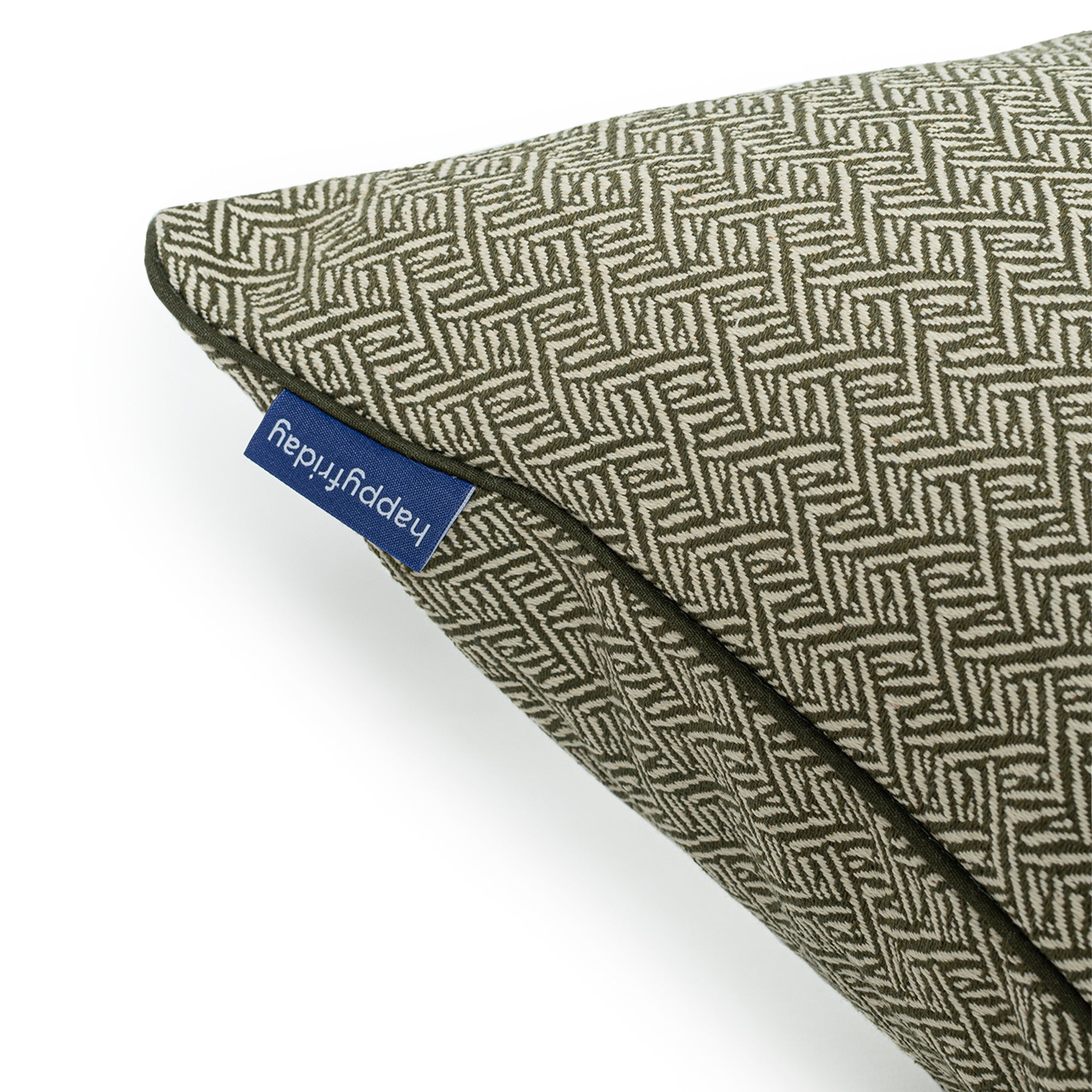 Herringbone Funda de cojín decorativo 50x50 cm Verde oliva