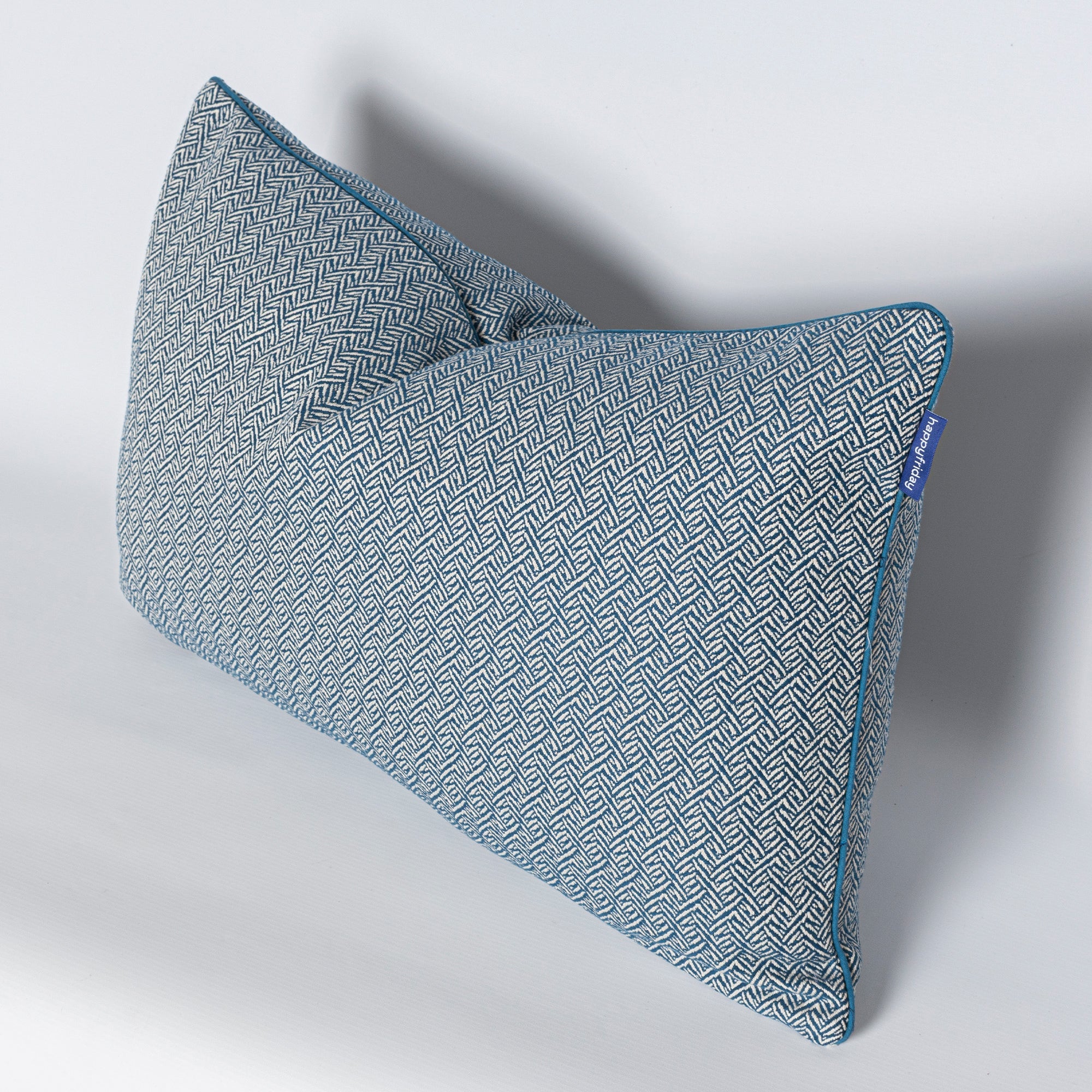 Herringbone Funda de cojín decorativo 60x40 cm Azul marino