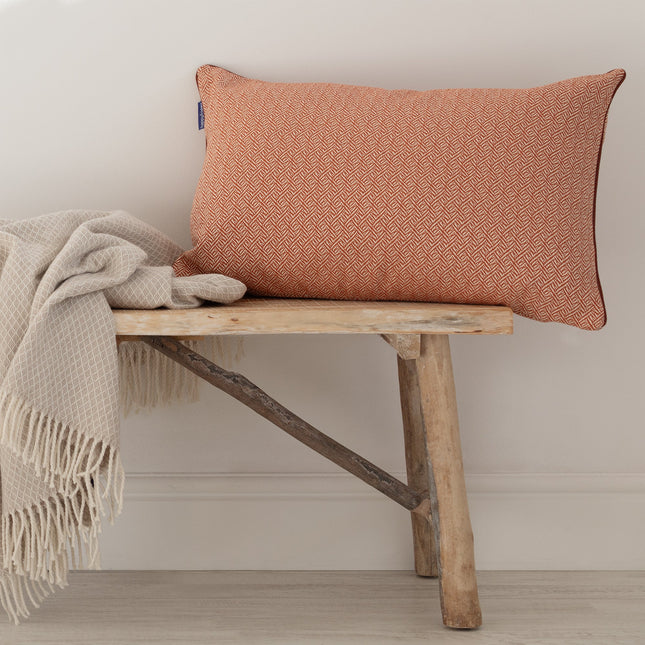 Herringbone Funda de cojín decorativo 60x40 cm Terracota