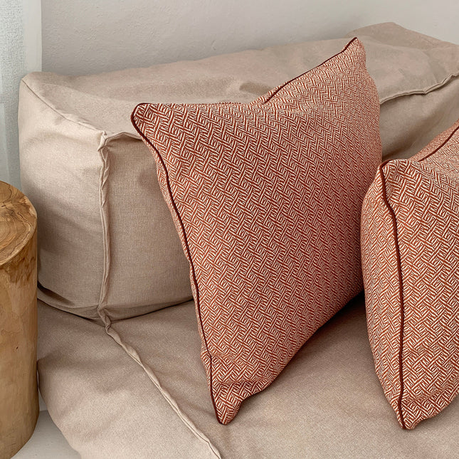 Herringbone Funda de cojín decorativo 50x50 cm Terracota