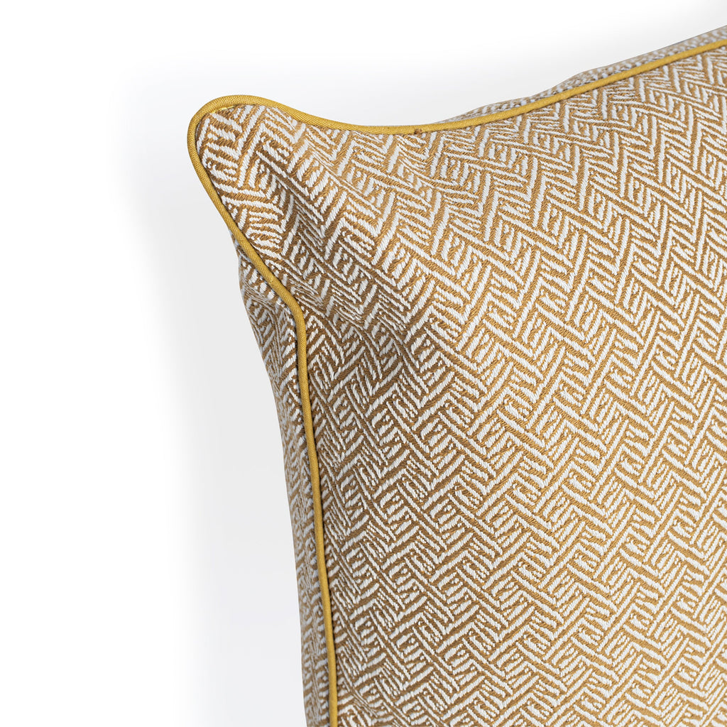 Herringbone Funda de cojín decorativo 60x40 cm Mostaza