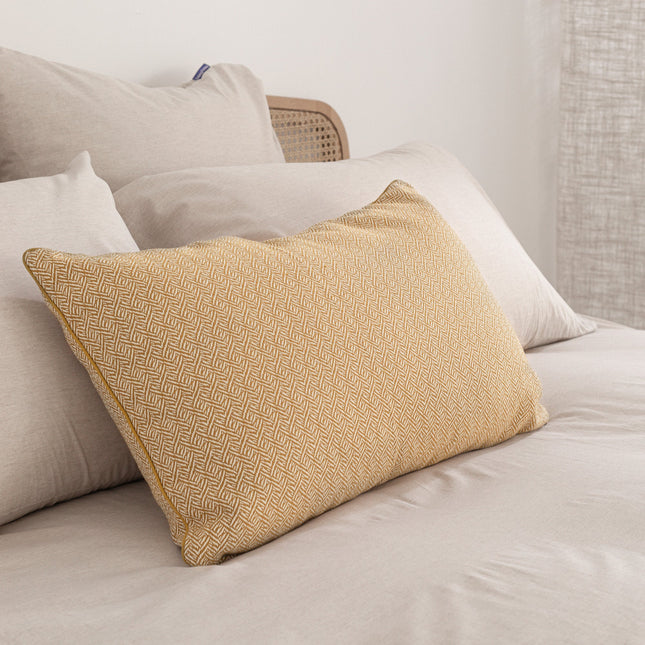 Herringbone Funda de cojín decorativo 60x40 cm Mostaza