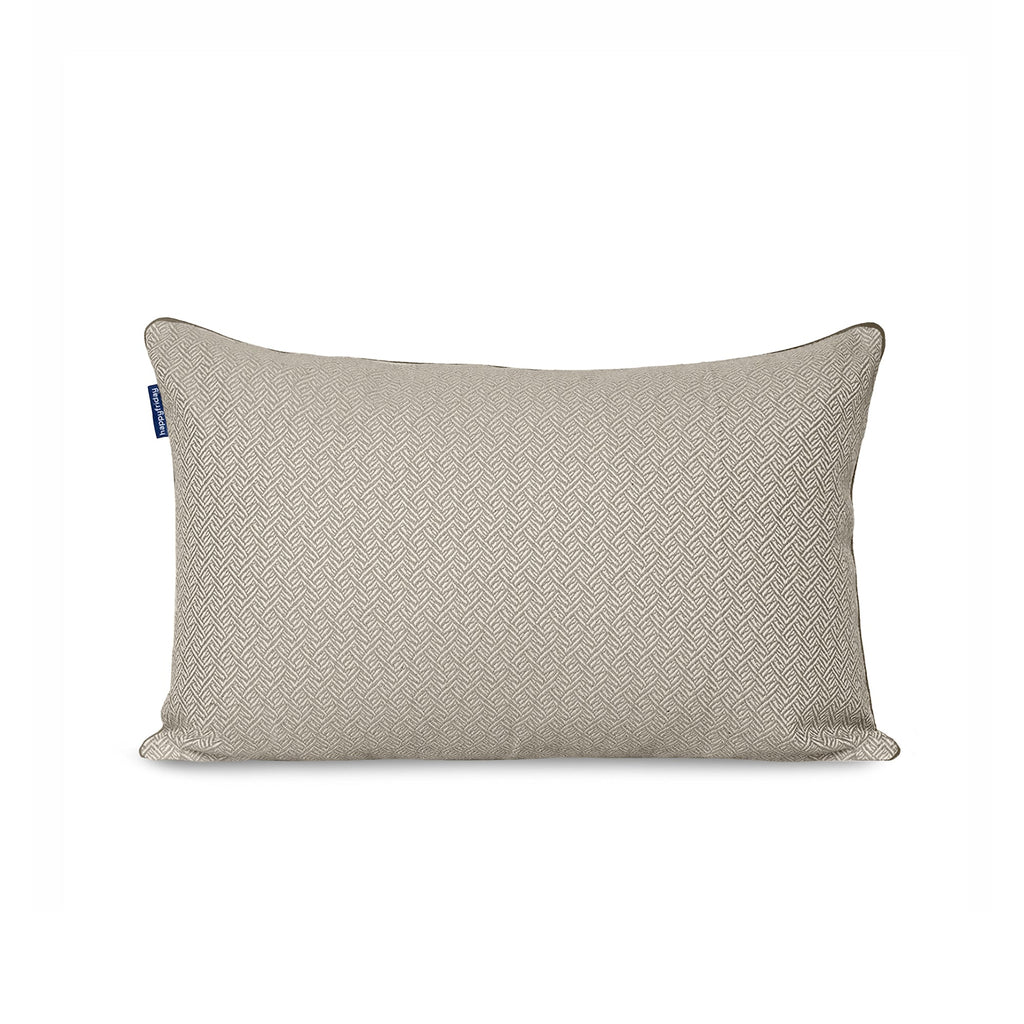 Capa de almofada decorativa em espinha de peixe, 60x40 cm, bege