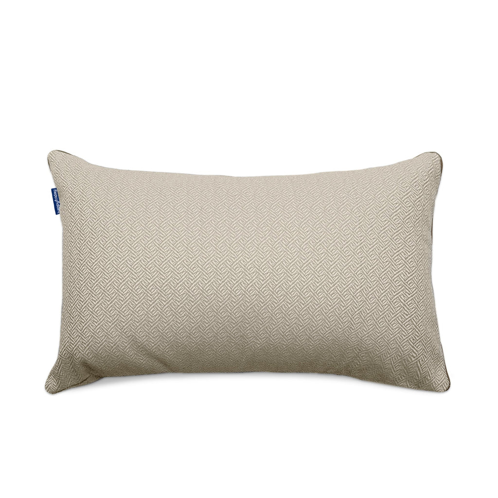 Capa de almofada decorativa em espinha de peixe, 60x40 cm, bege