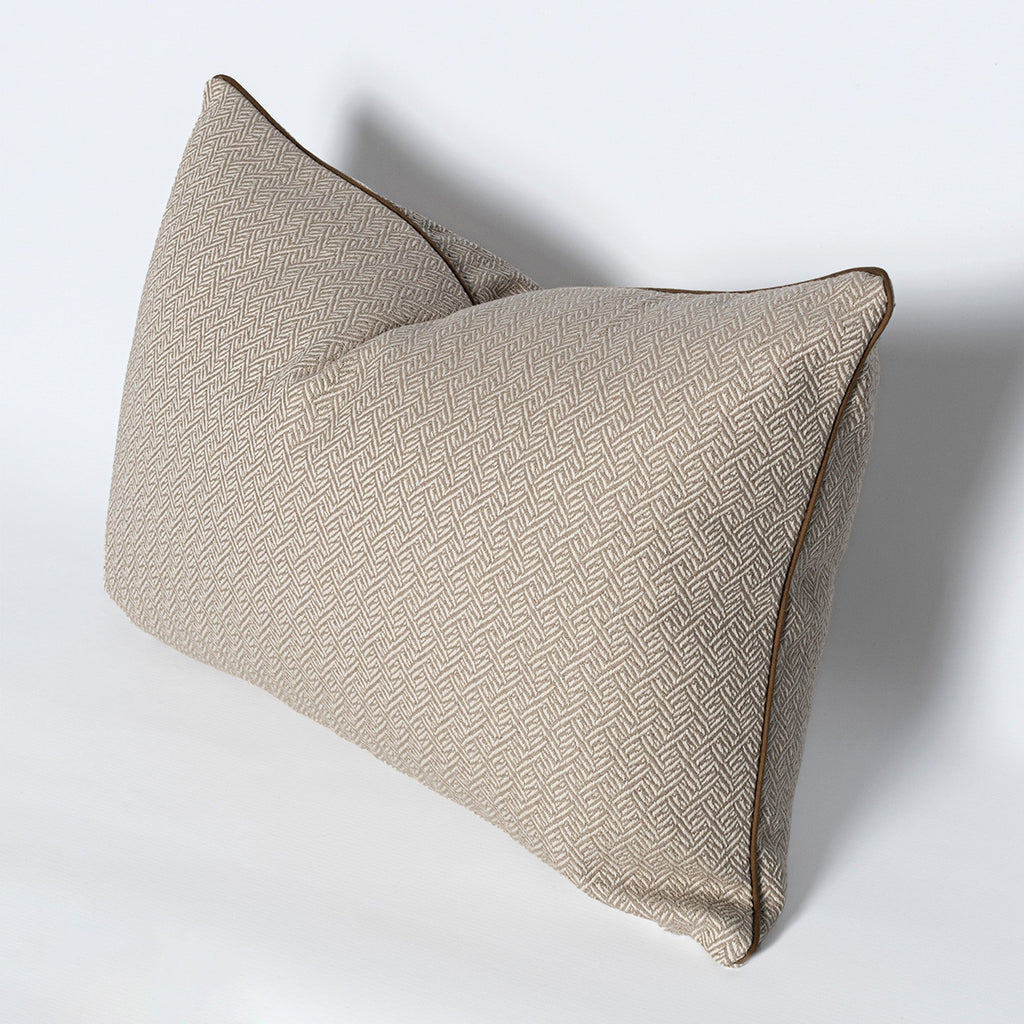 Capa de almofada decorativa em espinha de peixe, 60x40 cm, bege