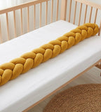 Trenza protectora de cuna de 180 cm color mostaza para bebés