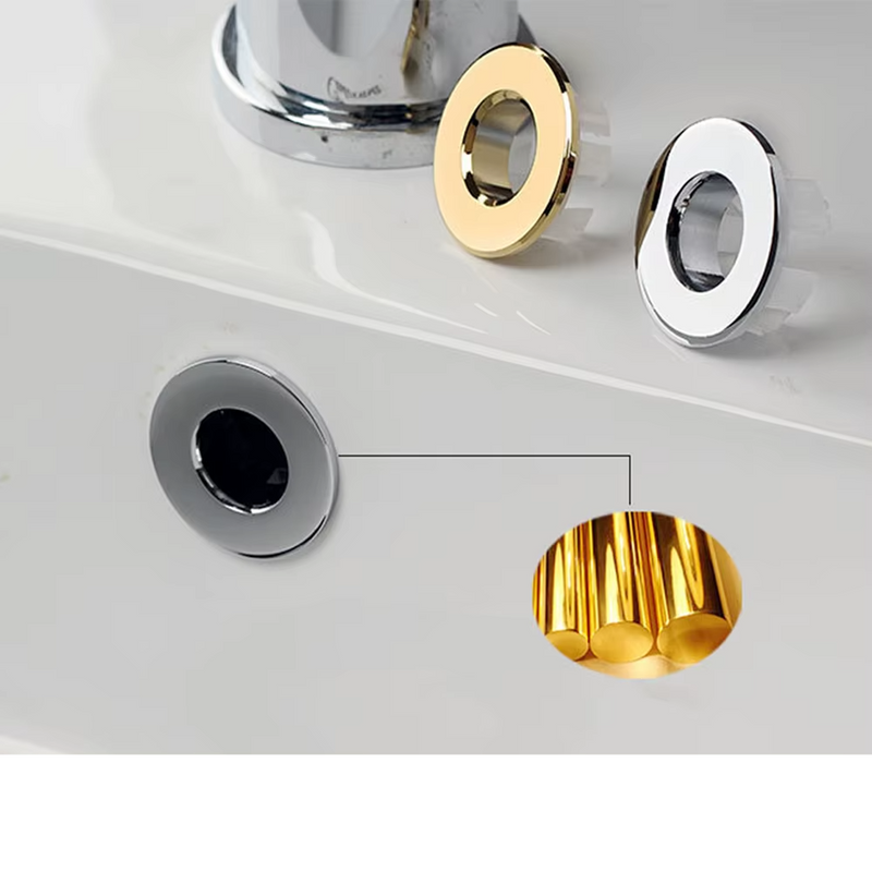 Anillo de desbordamiento de lavabo redondo galvanizadoEmbellecedoresHardware > Plumbing > Plumbing Fixture Hardware & Parts > Sink Accessories