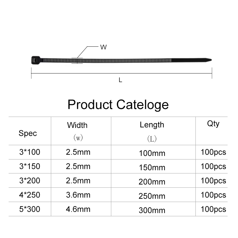 Juego de 500 bridas de nylon autoclipsBridasHardware > Hardware Accessories > Hooks, Buckles & Fasteners > Gear Ties