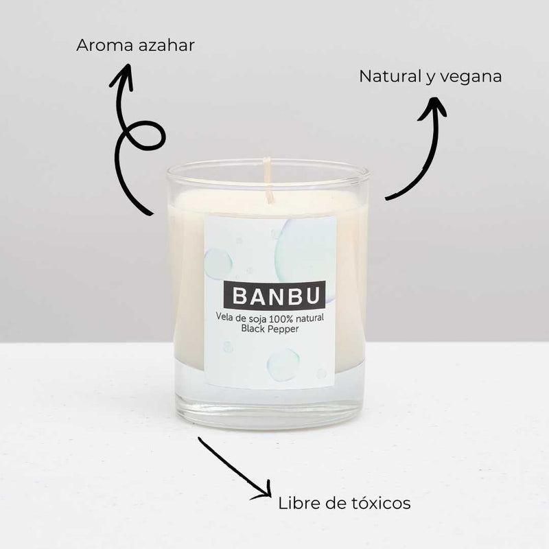 Vela de soja natural aroma pimienta negra para ambientar