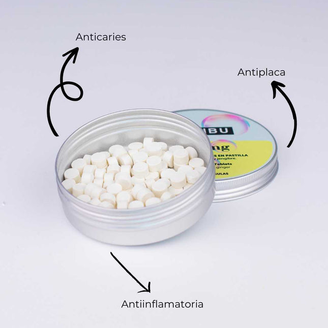 Pasta de dientes en pastilla anticaries y antiplaca