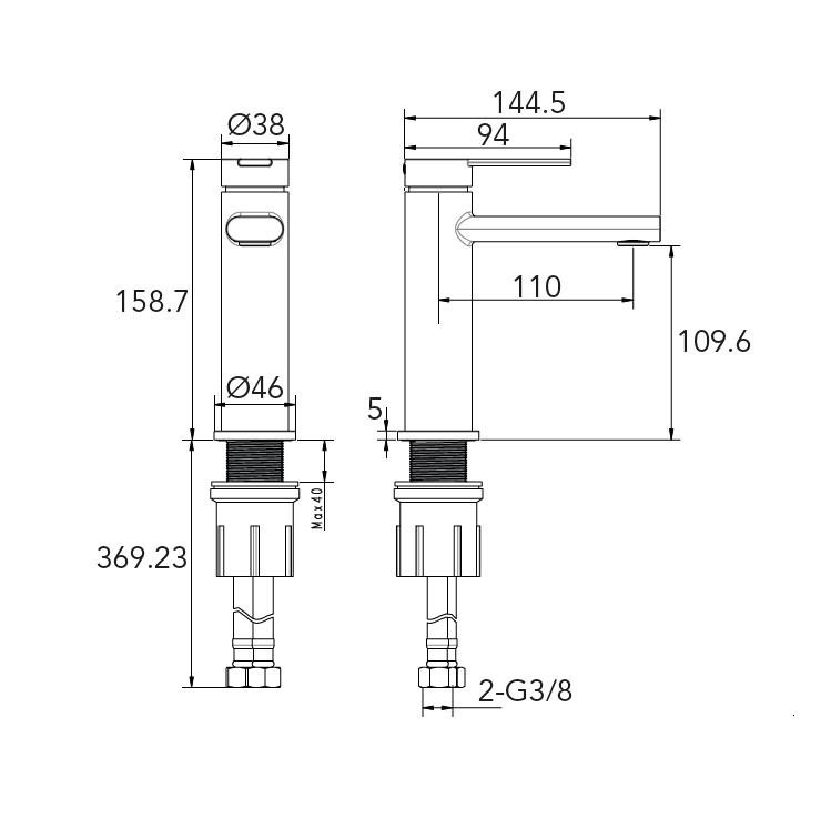 Grifo monomando lavabo negro mate con cartucho cerámico | 1_ES