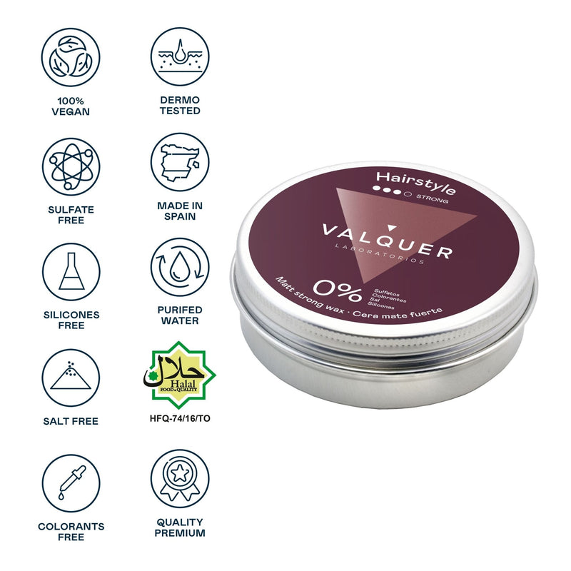 Cera capilar mate fijación fuerte para peinado natural