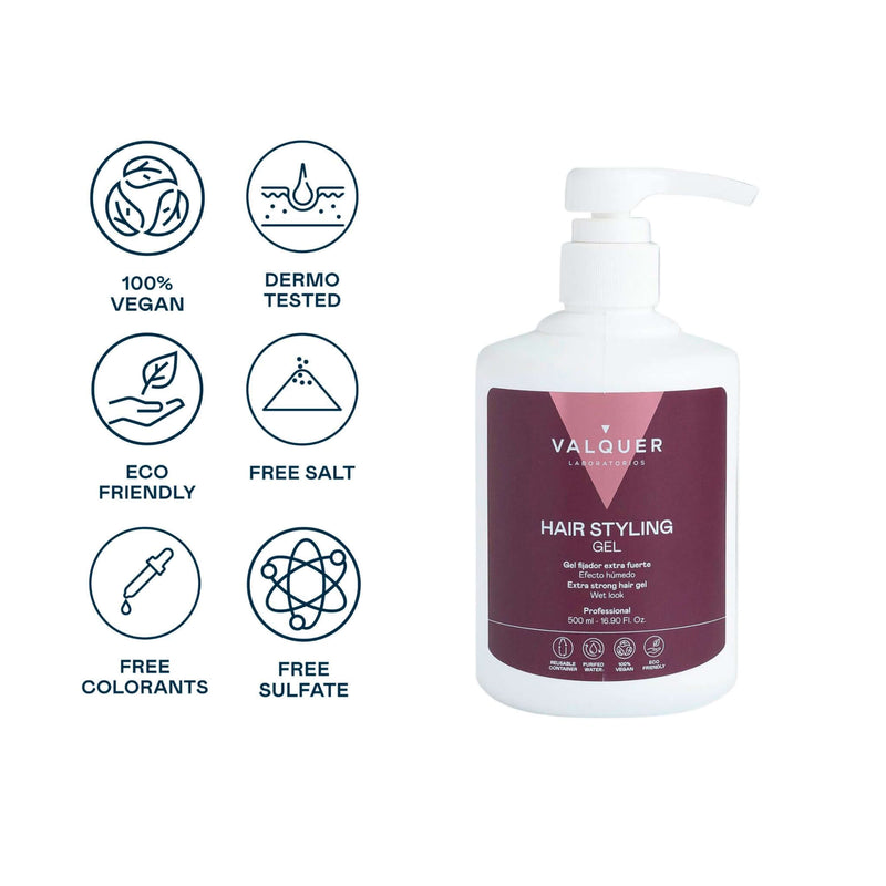 Gel fijador capilar extrafuerte vegano uso diario | 500 ml