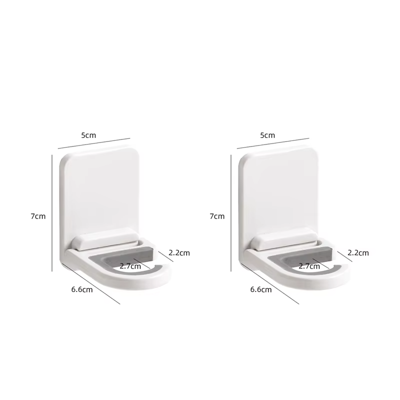 Soporte de pared sin perforaciones para fregona y escobaSoportes