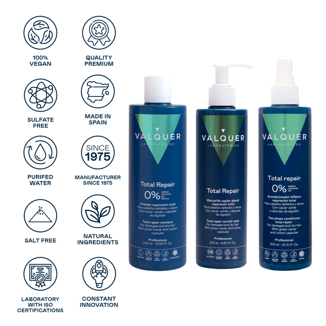 Pack reparador capilar para cabellos dañados | 975 ml