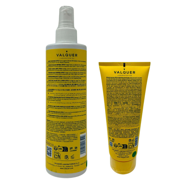 Protección solar facial y corporal SPF 50 pack 375 ml