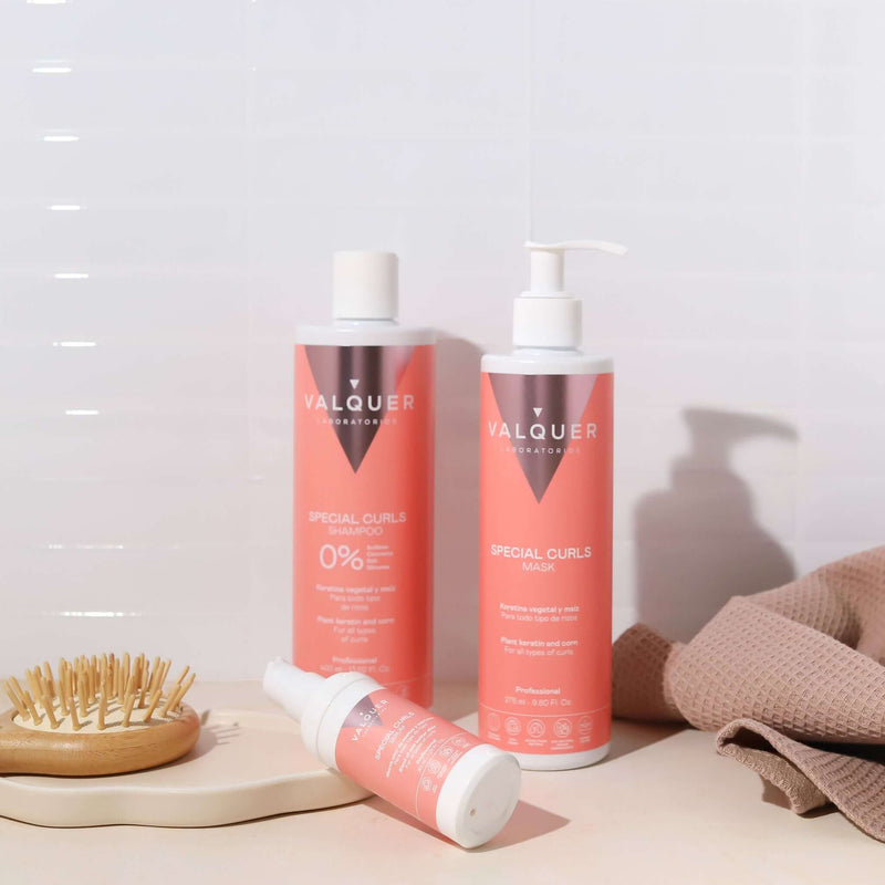 Cabellos rizados pack 720 ml | champú mascarilla serum