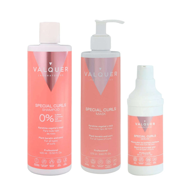 Cabellos rizados pack 720 ml | champú mascarilla serum