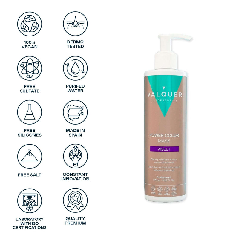 Mascarilla de color violeta para cabello teñido con brillo
