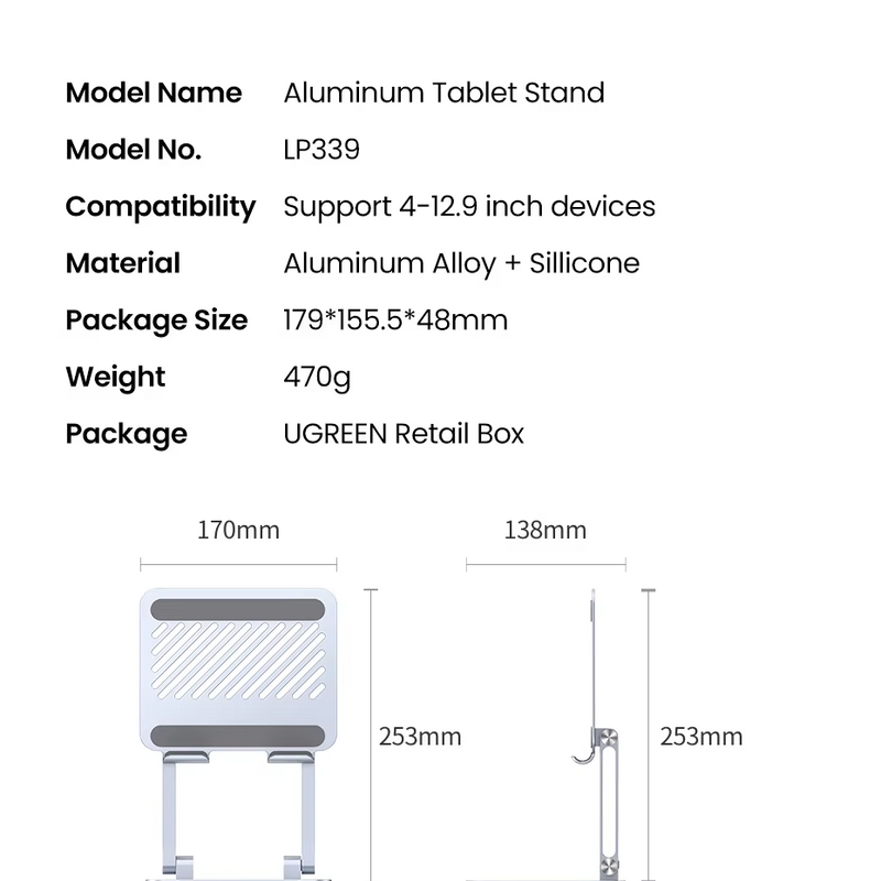 Soporte para tablet de aleación de aluminio 4.7-12.9 pulgadasSoportesElectronics > Electronics Accessories > Computer Accessories > Tablet Computer Docks & Stands