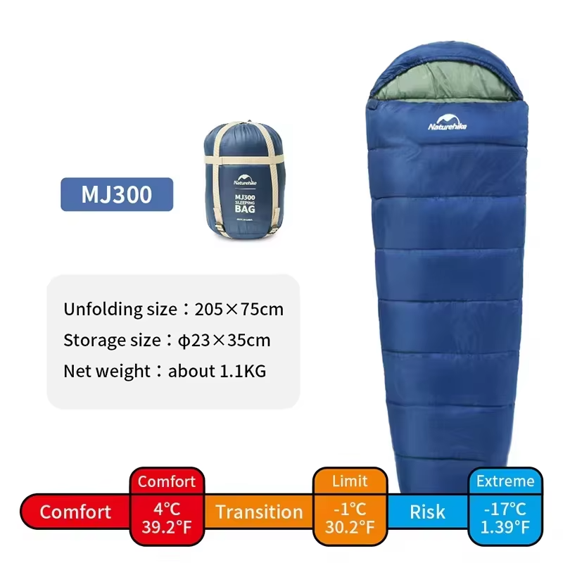 Saco de dormir MJ300 -1℃ forma de momia para inviernoSaco de dormirSporting Goods > Outdoor Recreation > Camping & Hiking > Sleeping Bags