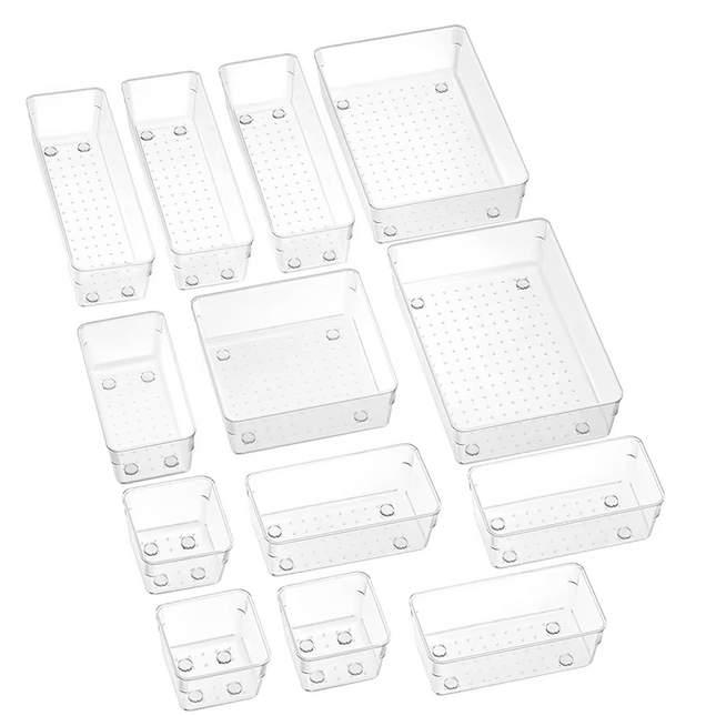 Clear plastic drawer dividers