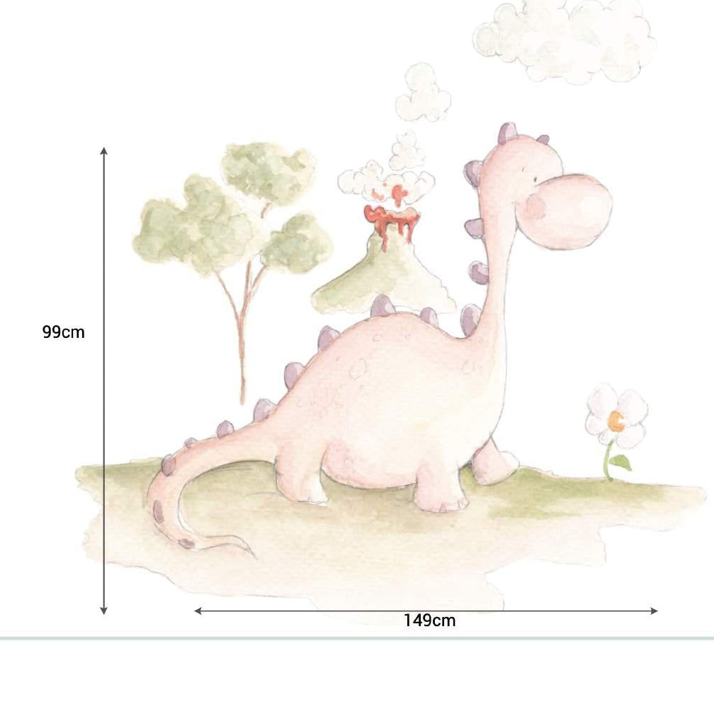 Vinilo decorativo infantil dinosaurio Rex 149x99cm | Pintado a mano