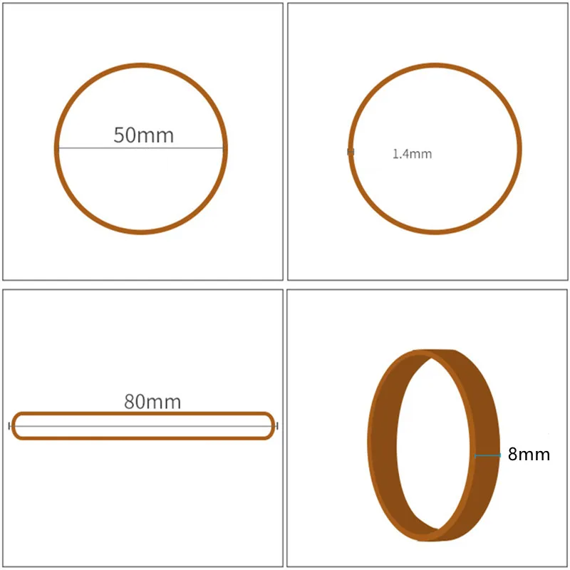 50 gomas elásticas de caucho natural | Gomas resistentes 50 × 8 mm para oficina, escuela y hogarGomas elásticasOffice Supplies > General Office Supplies > Rubber Bands