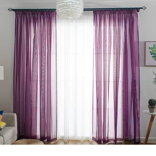 Cortinas transparente de colores solidosCortinas