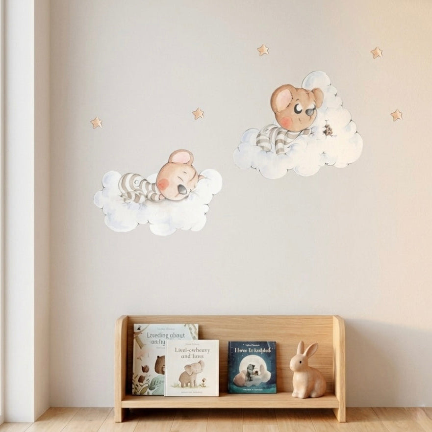 Vinilo decorativo infantil entre nubes | Sueños de ciguena