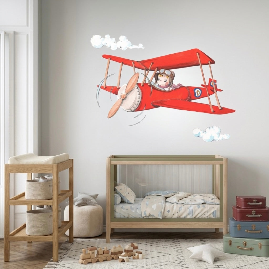 Vinilo decorativo infantil Pepo el Aviador | Exclusivo