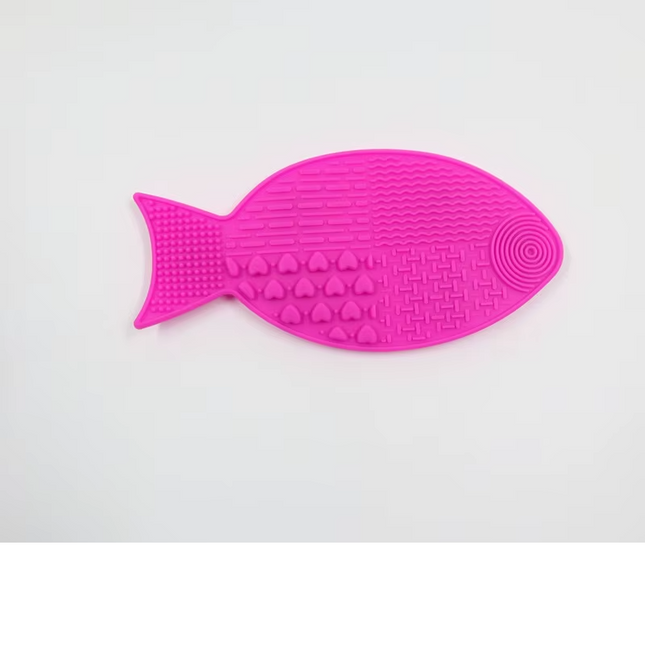 Tapis d'alimentation à surface texturée en forme de poisson pour soulager l'anxiété des animaux de compagnie