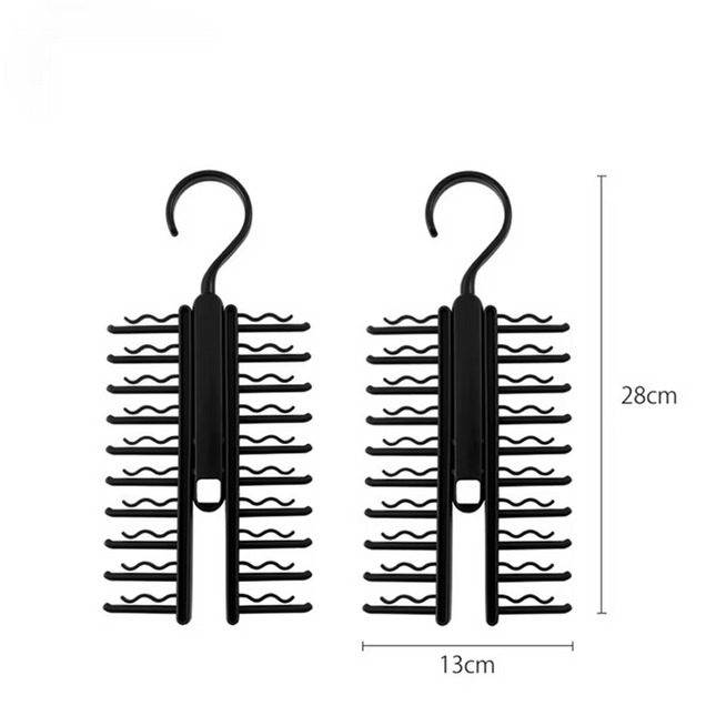 Percha con clip de almacenamiento de corbatas giratorio 360 grados